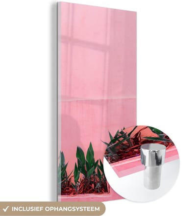 MuchoWow® Glasschilderij 20x40 cm - Schilderij acrylglas - Planten - Zomer - Verf - Foto op glas - Schilderijen