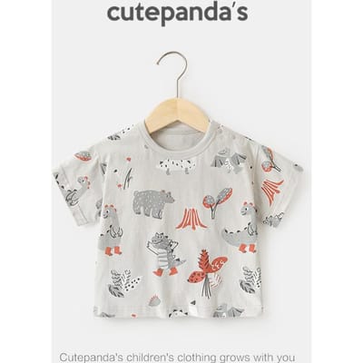 Babykleding Casual T-shirts met korte mouwen Zomerkleding Jongens Meisjes Baby Kinderen Kinderen Zomer Tops met halve mouwen 120cm white