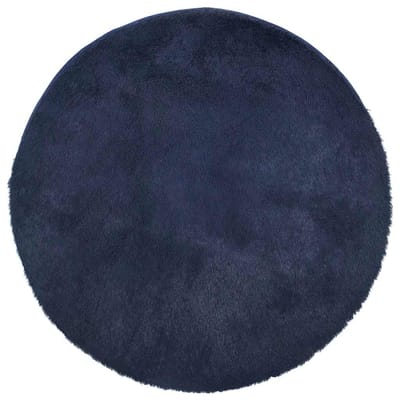 vidaXL - Hoogpolig - vloerkleed - NAVARRA - 100x100 - cm - polyester - marineblauw