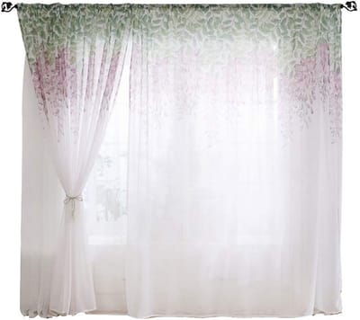 Dailygoods - Transparant Raamgordijn - Voile Gordijnen voor Woonkamer en Slaapkamer (Paars)
