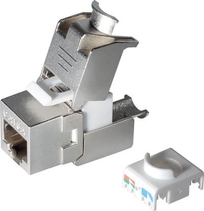 STP CAT6a 10 Gigabit Keystone module RJ45 - LSA (toolless) / metaal