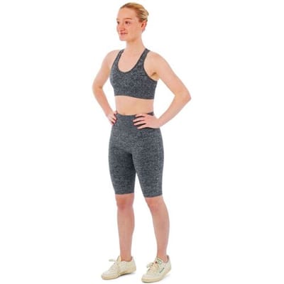 Xtreme Sportswear Dames Sportset - Korte Sportlegging + Sporttop - Antraciet Melange-S