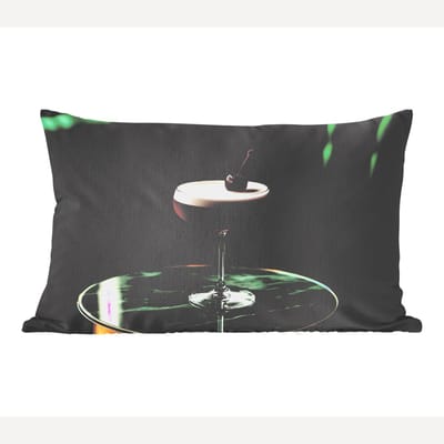 Sierkussens - Kussentjes Woonkamer - 50x30 cm - Kers - Cocktail - Rood - Marmer