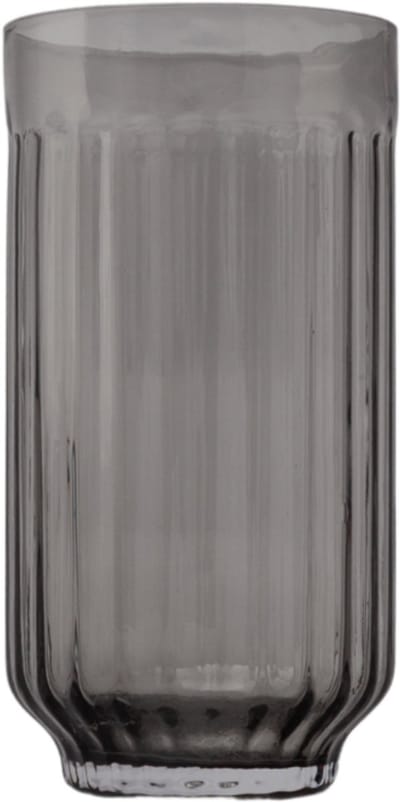 XLBoom Mila Highball Dark Grey Set van 4 – Mondgeblazen glazen longdrink set (4 stuks) – Verkrijgbaar in Amber | Clear | Dark Grey | Green – Design servies voor tafel