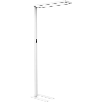 LED vloerlamp Maul MAULsenja, 87 W, 15150 lm, 2700-5700 K, direct/indirect licht, dimbaar, bewegings-/lichtsensor, H 1960 mm, aluminium, wit