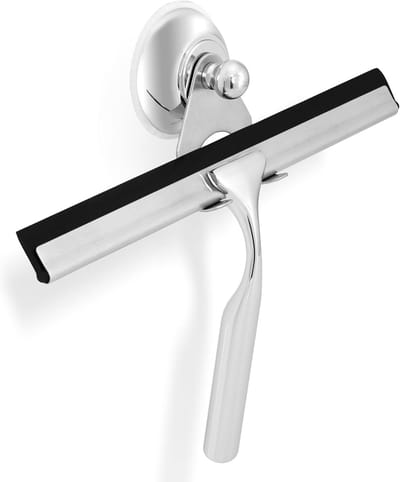 Famanu - Siliconen douchetrekker-set met zuignap en houder, 28 cm, hygiënisch badkamer- en raamaccessoire, elegant design