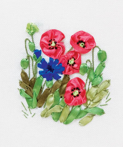 Borduurpakket Klaprozen en korenbloemen