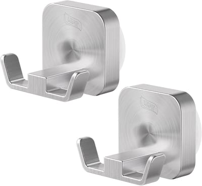 Badkamerhanddoekhaken met vacuümzuignappen, roestvrij staal, waterdicht en afneembaar voor douche en keuken, ideaal voor handdoeken en accessoires