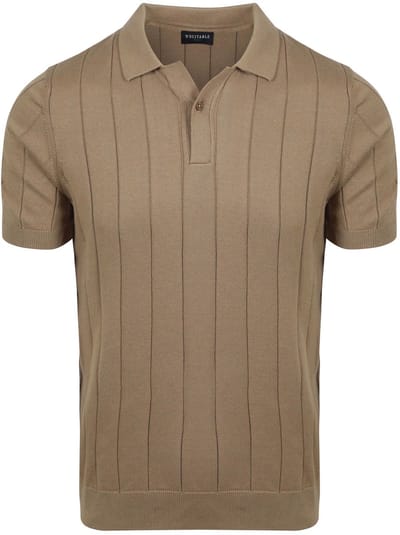 Suitable Respect Polo Drop Needle Taupe - Maat XXL - Heren - Polo shirt Heren met Korte mouw