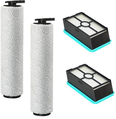 Dailygoods- Accessoireset voor Bissell CrossWave HF2 - 2 Borstelrollen - 2 HEPA-filters - Reserveonderdeel - Nat- en droogstofzuiger - Microvezel voor harde vloeren - Stofzuigeraccessoires