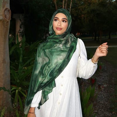 Écharpe Hijab Imprimée Musulmane, Premium, Dégradé, Teinture par Nouage, Aquarelle, Marbre, Châle Imprimé, Nouvelle Collection 80X180cm gray