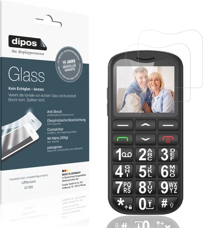 dipos – 2x Pantserfolie geschikt voor Ufferson G180 | 9H Screenprotector