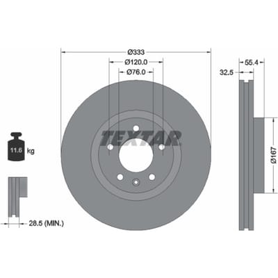 Remschijf TEXTAR 92121305