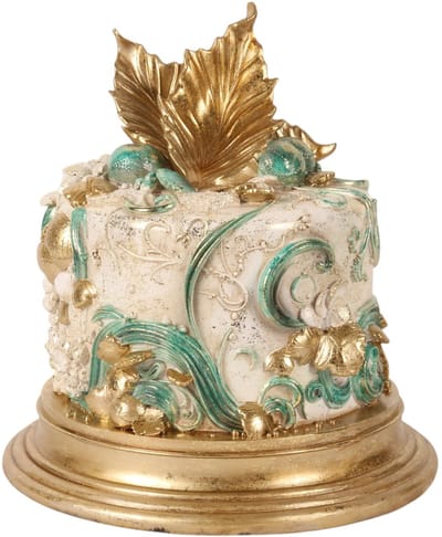 Baroque - Decoratief beeld of figuur - Decoratie Taart 31 cm - Blauw - Resin - 31x28x28 - Polyresin