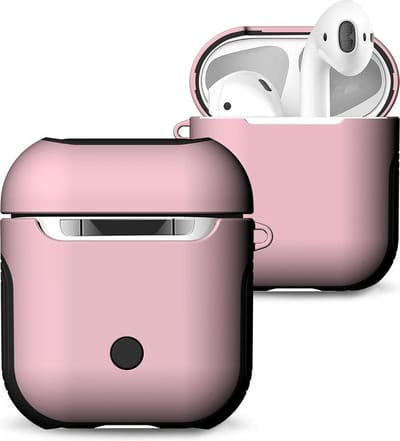 AirPods hoesjes van By Qubix - AirPods 1/2 hoesje soft grip - hard case - roze - Schokbestendig Airpods Case Hoesje voor Airpods Airpods 1 Airpods 2