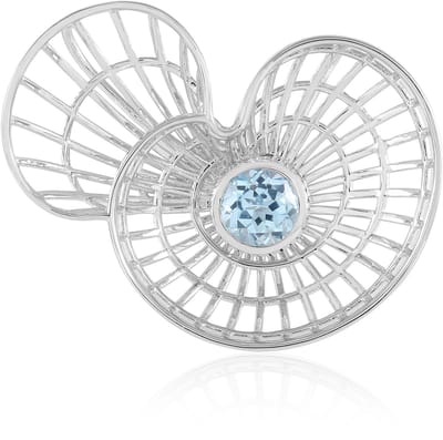 Cavill - Zilveren Hanger - 925 Sterling Zilver Gerhodineerd - Hemelblauwe Topaas 1,44 ct Rondgeslepen - Elegante Topaas Sieraad Dames