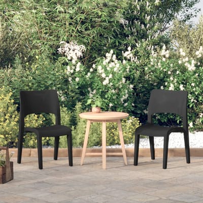 vidaXL - Tuinstoelen - 2 - st - polypropeen - antraciet