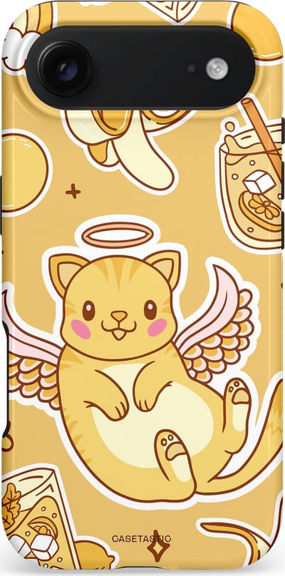 Casetastic hoesje geschikt voor Apple iPhone Air - MagSafe - Dubbellaagse bescherming - Poezenvleugels - Fashion Case - Goud Beige Perzik