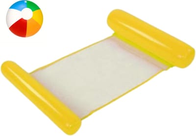 Waterhangmat + Strandbal - Opblaasbaar Drijfstoel Luchtbed - Verschillende Kleuren worden willekeurig geleverd