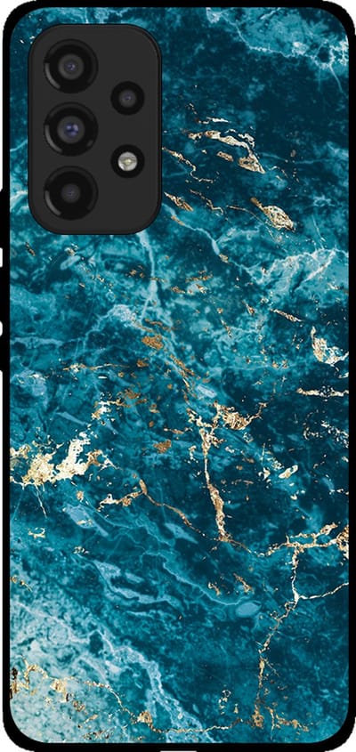 Smartphonica Telefoonhoesje voor Samsung Galaxy A53 5G met marmer opdruk - TPU backcover case marble design - Blauw geschikt voor Samsung Galaxy A53 5G