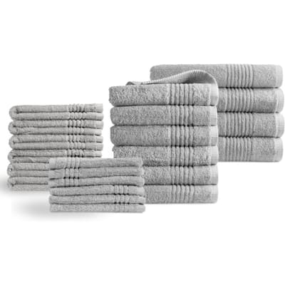 PHLOX Supreme Handdoeken 22 delig set - Zware kwaliteit 600 g/m2 - Lichtgrijs
