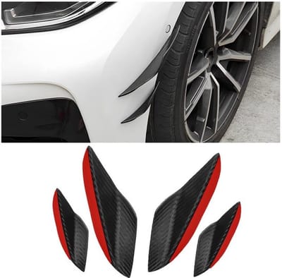 Allecto - Auto Universele Koolstofvezel Voorbumper Spoiler - Rubber