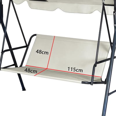 Vervangingskussen Schommelbank | Watervast en Duurzaam 900D Oxford Weefsel | Voor 2 en 3-Zits Tuinstoelen (Beige, 115 x 48 x 48 cm)