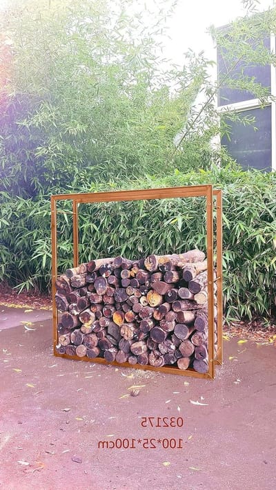 Haardhoutrek - Houtopslag - Buiten Opslaan - Robuust IJzer - L100 B25 H100 - Roest