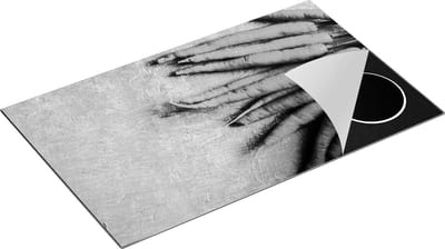 Chefcare Inductie Beschermer Wortels op Grijze Marmer - Zwart Wit - 85x52 cm - Afdekplaat Inductie - Kookplaat Beschermer - Inductie Mat