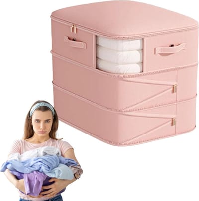 Compressiezak Kleding - Vacuümzakken Opbergen - Ruimte Besparen - Vochtbestendige Opslag - 52 x 46 x 60 cm - Roze