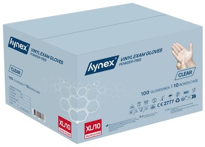 Hynex Vinyl handschoenen maat XL omdoos 1000 stuks Clear 4,5gram 10x100/box