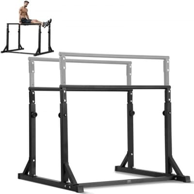 VEVOR Dip Bar, Heavy-Duty Dip Stand Station, Verstelbaar 363 kg, Fitness Workout Dip Bar Station Stabilisator Parallette Push-Up Stand, Parallelle staven voor krachttraining in de sportschool aan huis
