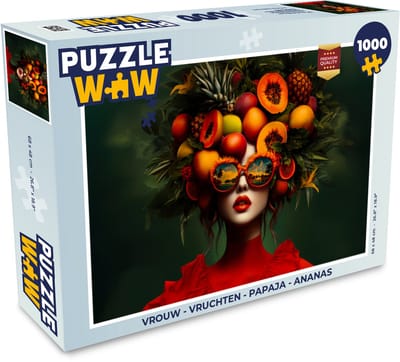 Puzzel Vrouw - Vruchten - Papaja - Ananas - Legpuzzel - Puzzel 1000 stukjes volwassenen