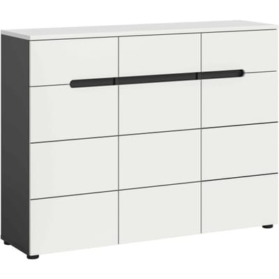 Canu schoenenkast wit NB basaltgrijs NB - 37x120x94cm