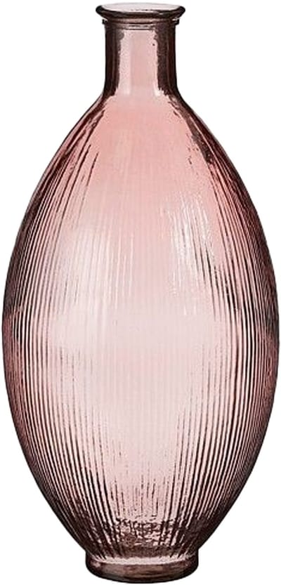 Mica Decorations ovaal vaas - Firenza - Licht roze - gerecycled glas - 29 x 59 cm
