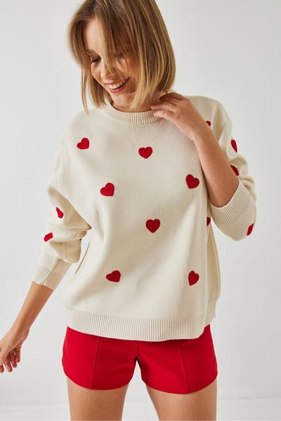 Geborduurd Crew Neck Relaxed Fit Sweatshirt