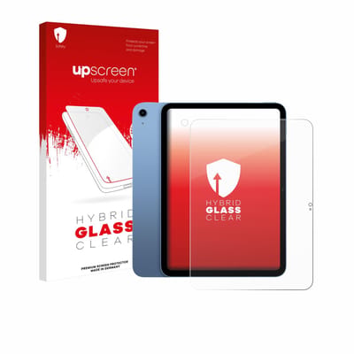 upscreen - Screenprotector voor Apple iPad 10.9" 2022 10. Gen. (Voor+Camera) - Folie Beschermfolie Beschermglas transparant