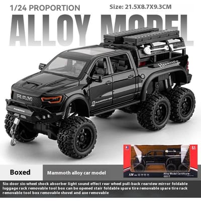 Grande taille 1:24 Mammoth 6X6 Camionnette Tout-Terrain Voiture Jouet pour Enfants Modèle de Voiture en Alliage Simulation Ornement Cadeau Garçon