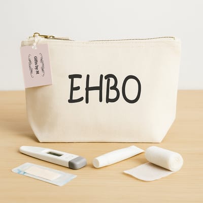 EHBO Organizer Etui voor Luiertas – Gifts by M - Baby Opbergtas van Katoen – Naturel – Kraamcadeau - Pleister