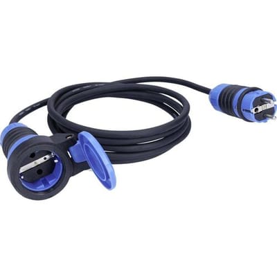 AS Schwabe 62323 Stroom Verlengkabel 16 A Zwart/blauw 25 m H07RN-F 3X 2,5 mm² Met beschermkap