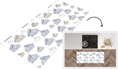 Keukenloper - Loper keuken - Patroon - Konijn - Oor - 120x50 cm - Keukenloper vinyl