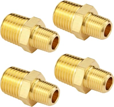 Snelle montageadapter voor messing buis met vrouwelijke draad (1/8×1/4 inch) - Hex nipple, duurzaam en eenvoudig te installeren