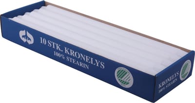Dinerkaarsen -100% stearine kaarsen - 10 stuks - wit - 35 cm hoog - tafelkaars
