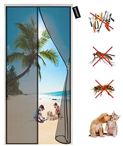 Magnetische Hordeur voor Deur - Insectenhor Vliegengaas 80 x 235 cm voor Terras en Ramen - Zwart