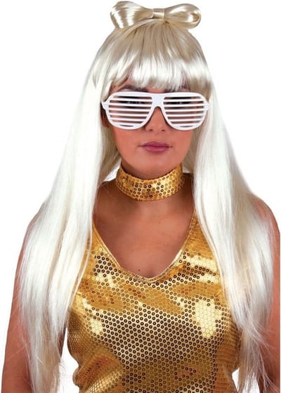 Lady Gaga pruik - blond haar - met strik - damespruik - Carnaval verkleedpruik - popster