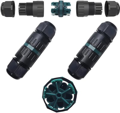 - IP68 kabelconnector - weerbestendig - voor buitengebruik - 2-pins/3-pins/4-pins/5-pins - elektrische verbinding - veilig in weer en wind