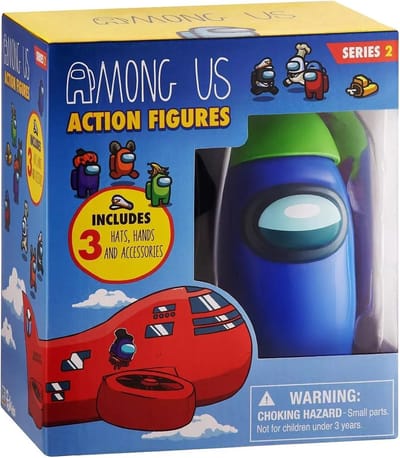 Among Us actiefiguur blauw - 12 cm - Met cadeauverpakking - Game merchandise