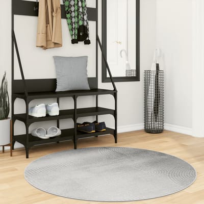 vidaXL - Vloerkleed - IZA - laagpolig - Scandinavisch - Ø - 120 - cm - grijs