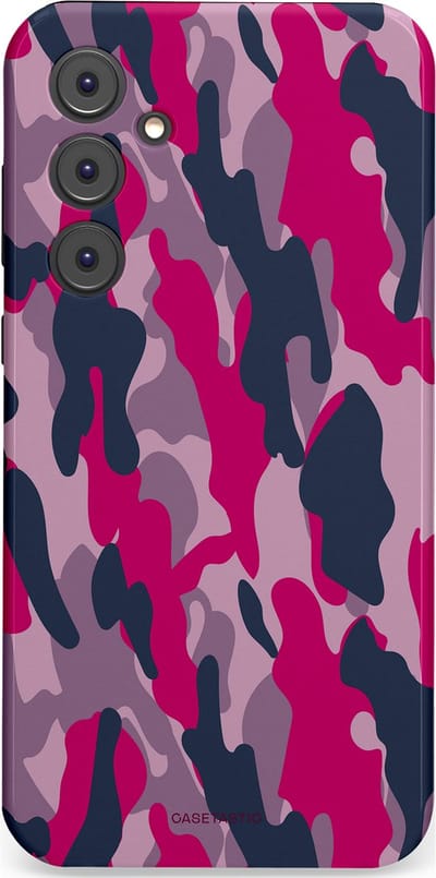 Casetastic hoesje geschikt voor Samsung Galaxy A35 - Dubbellaagse bescherming - Urban Pink Camo - Fashion Case - Lila Roze Donkergrijs Grijs
