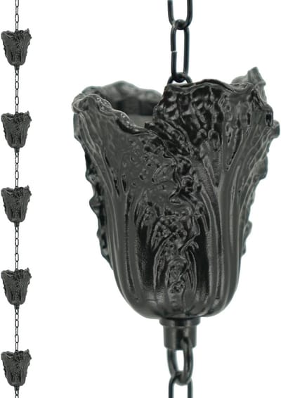 Regenketting - Watergeleider - Decoratieve waterafvoer - Duurzaam metaal - 254 cm - Metaal